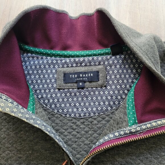 Ted Baker London Grahy Long Sleeve 1/4 Zip Men's Size Large 6  Pullover Sweater - Picture 3 of 10